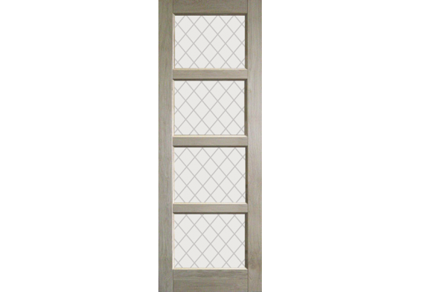 Дверь деревянная межкомнатная из массива бессучкового дуба, Домино, со стеклом